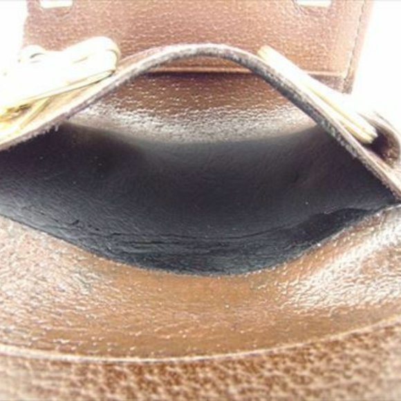 Authentic Salvatore Ferragamo Key case Key holder Brown Gold leather Woman unise - Picture 8 of 8